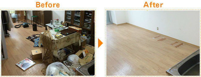 引越しに伴う不用品撤去作業