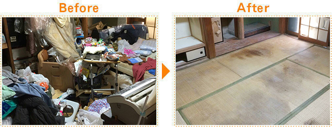 ゴミ屋敷の清掃 （初日）