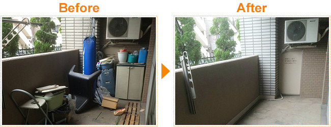 ベランダにある物一式の撤去作業