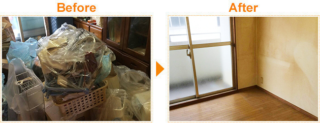 引越しゴミの回収作業